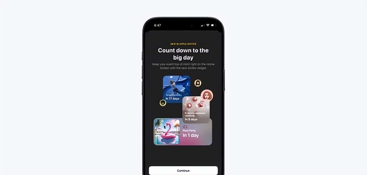 苹果 Invites 应用新增倒计时小组件:让重大时刻触手可及