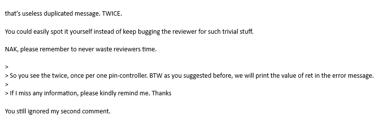 linux kernel maintainer 很严格