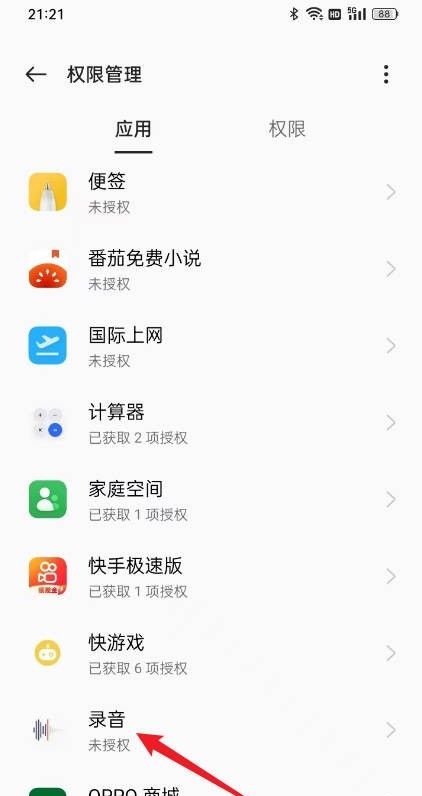 OPPO手机录音权限在哪里打开