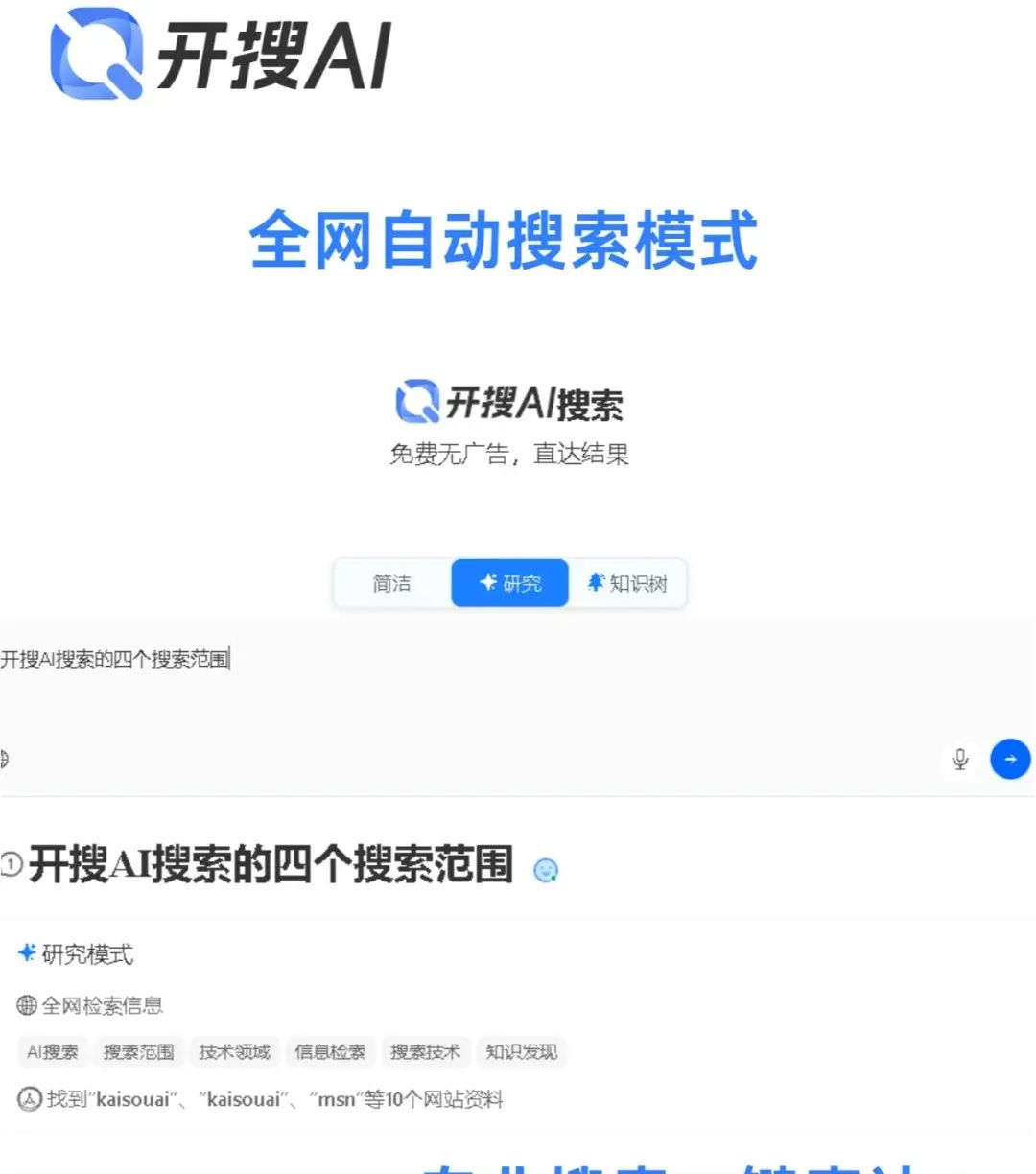 开搜AI搜索四大搜索范围
