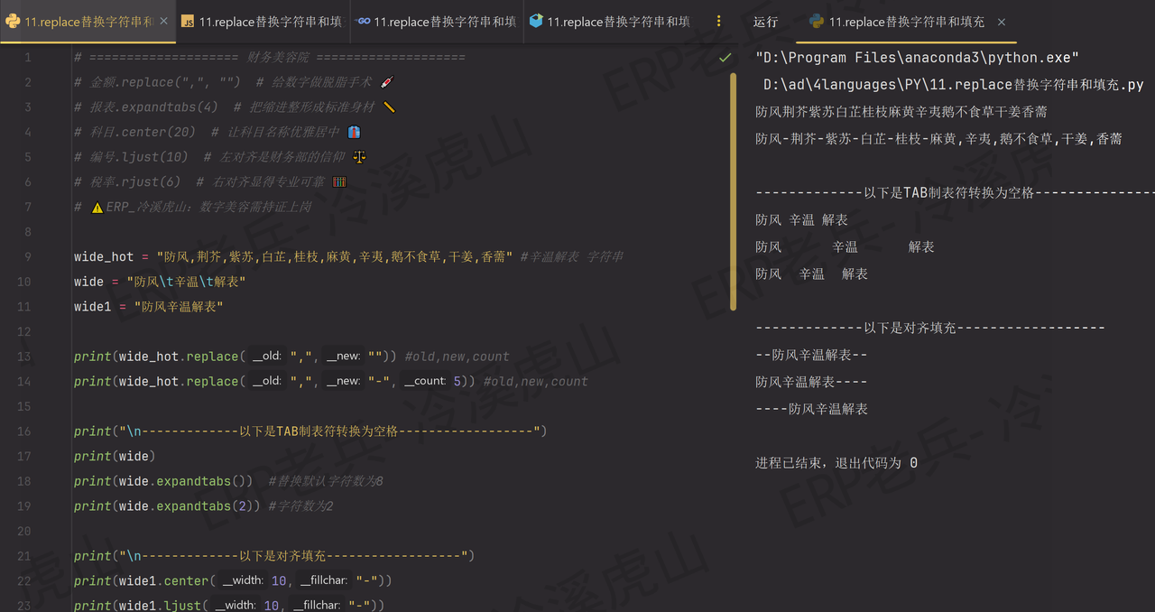 Python/JS/Go/Java同步学习(第十一篇)四语言“字符串替换与填充“对照表: 雷影老板下达清除“数据歪脸“指令（附源码/截图/参数表/避坑指南）