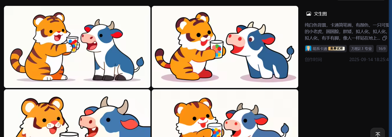 【教学类-36-14】20250915（通义万相）万相2.1专业“萌系卡通《牛虎乐园》（小2班成长故事）