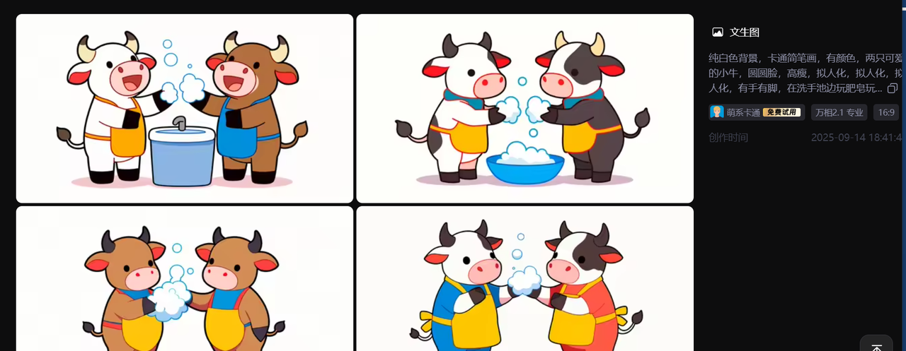 【教学类-36-14】20250915（通义万相）万相2.1专业“萌系卡通《牛虎乐园》（小2班成长故事）
