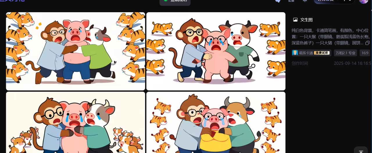 【教学类-36-14】20250915（通义万相）万相2.1专业“萌系卡通《牛虎乐园》（小2班成长故事）