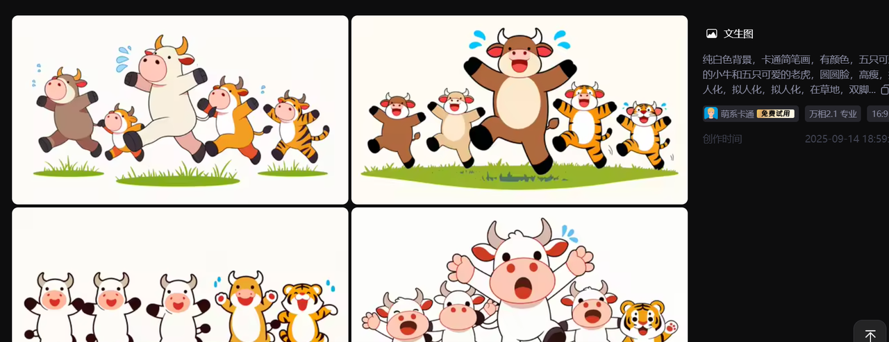 【教学类-36-14】20250915（通义万相）万相2.1专业“萌系卡通《牛虎乐园》（小2班成长故事）