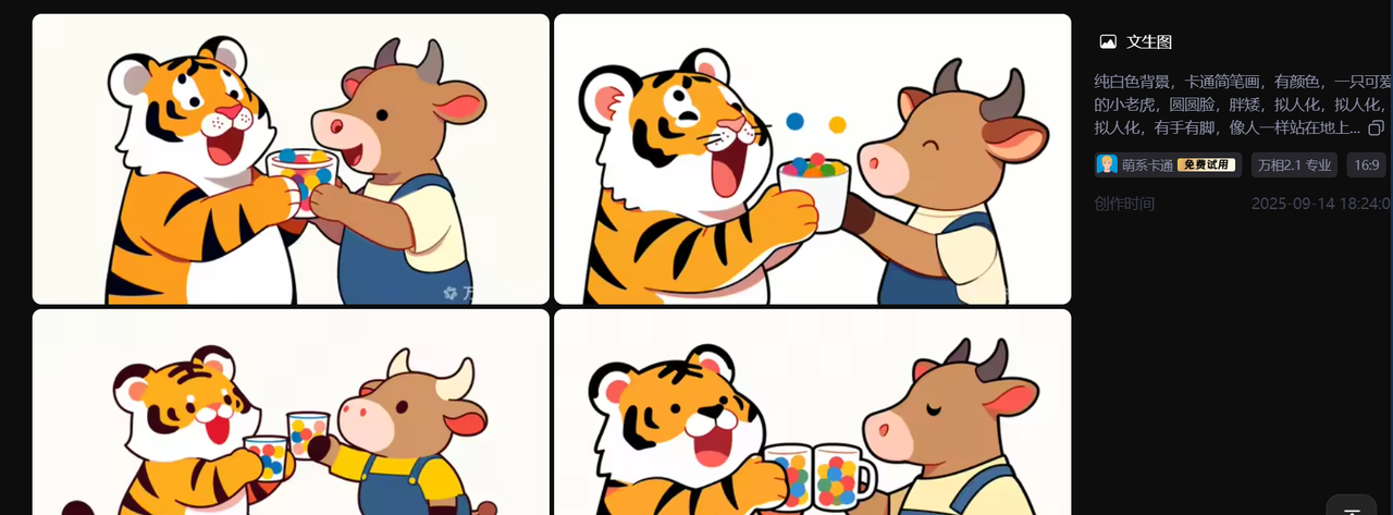 【教学类-36-14】20250915（通义万相）万相2.1专业“萌系卡通《牛虎乐园》（小2班成长故事）