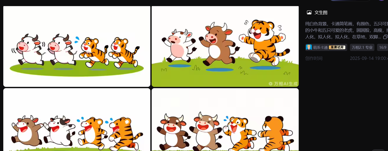 【教学类-36-14】20250915（通义万相）万相2.1专业“萌系卡通《牛虎乐园》（小2班成长故事）
