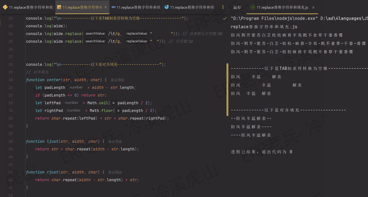 Python/JS/Go/Java同步学习(第十一篇)四语言“字符串替换与填充“对照表: 雷影老板下达清除“数据歪脸“指令（附源码/截图/参数表/避坑指南）
