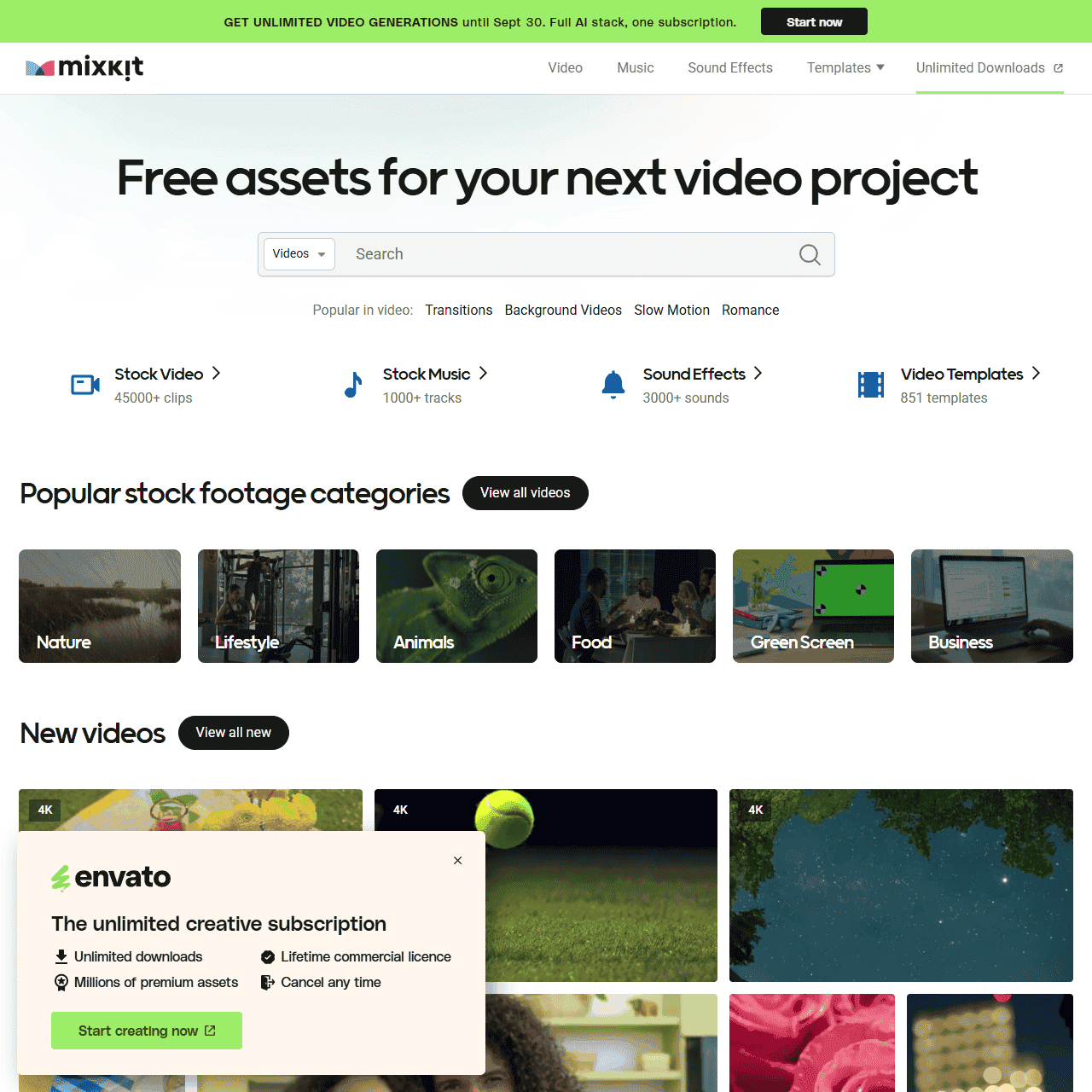 Mixkit - Awesome free assets for your next video project