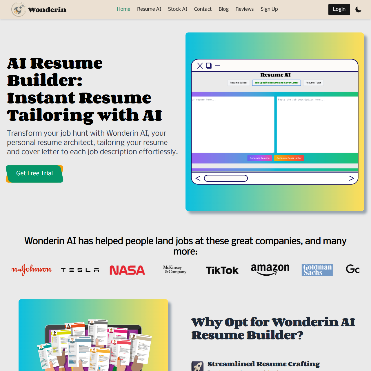 Wonderin AI - AI Resume Builder