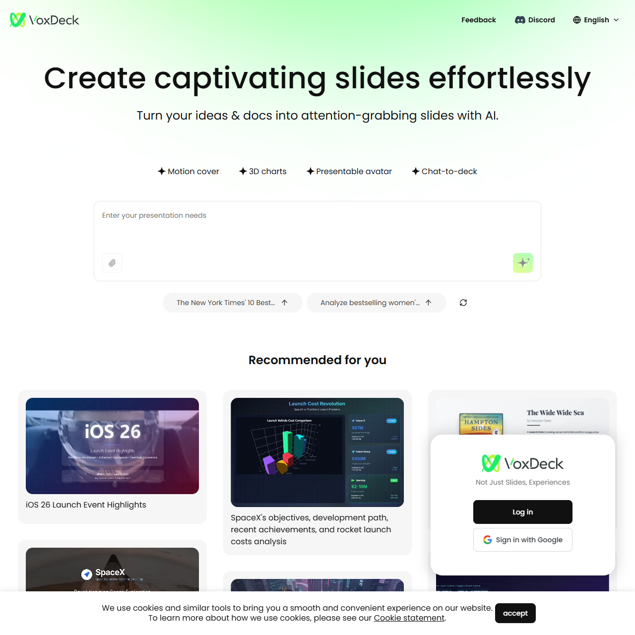 VoxDeck - Not Just Slides, Experiences