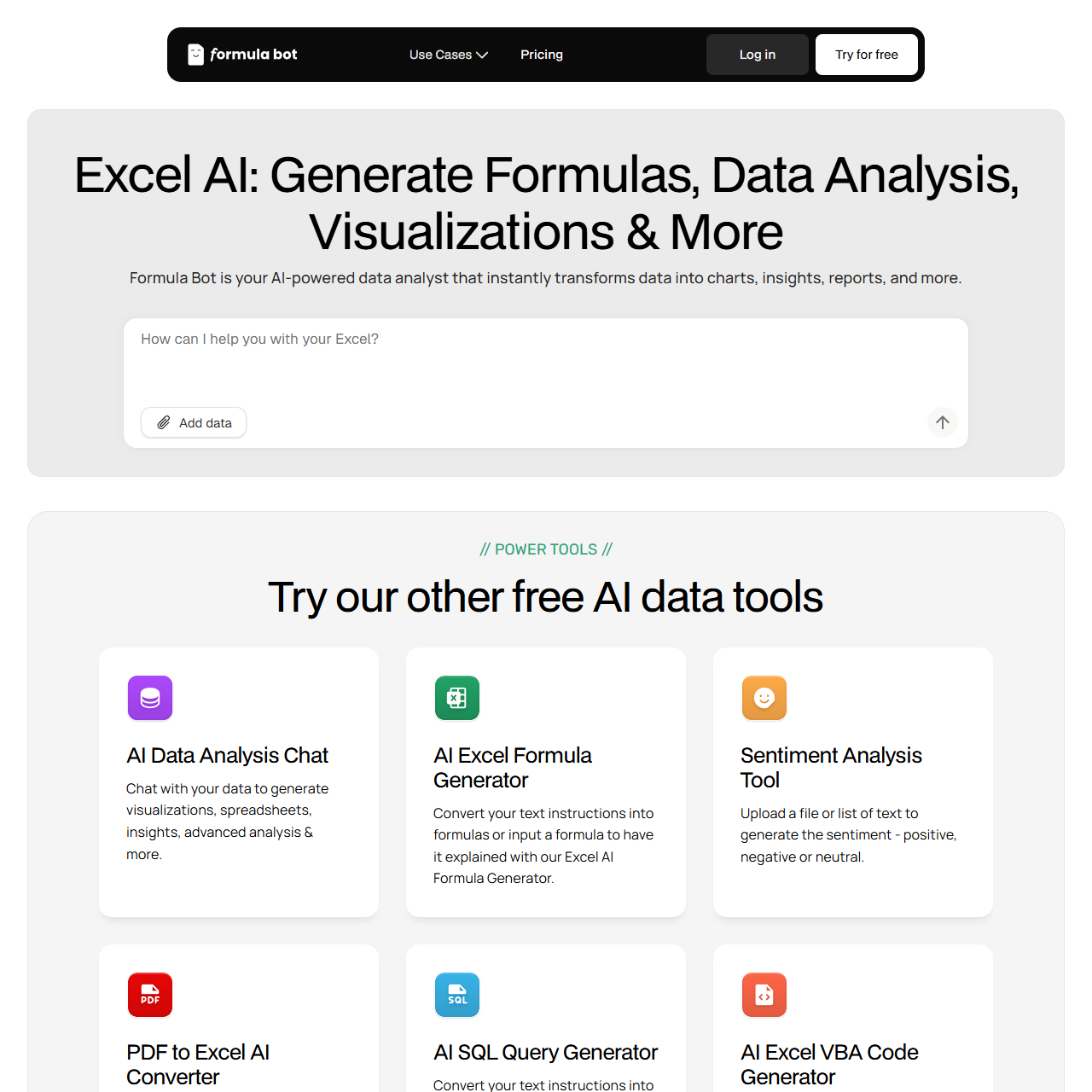 AI for Data Analysis - Formula Bot