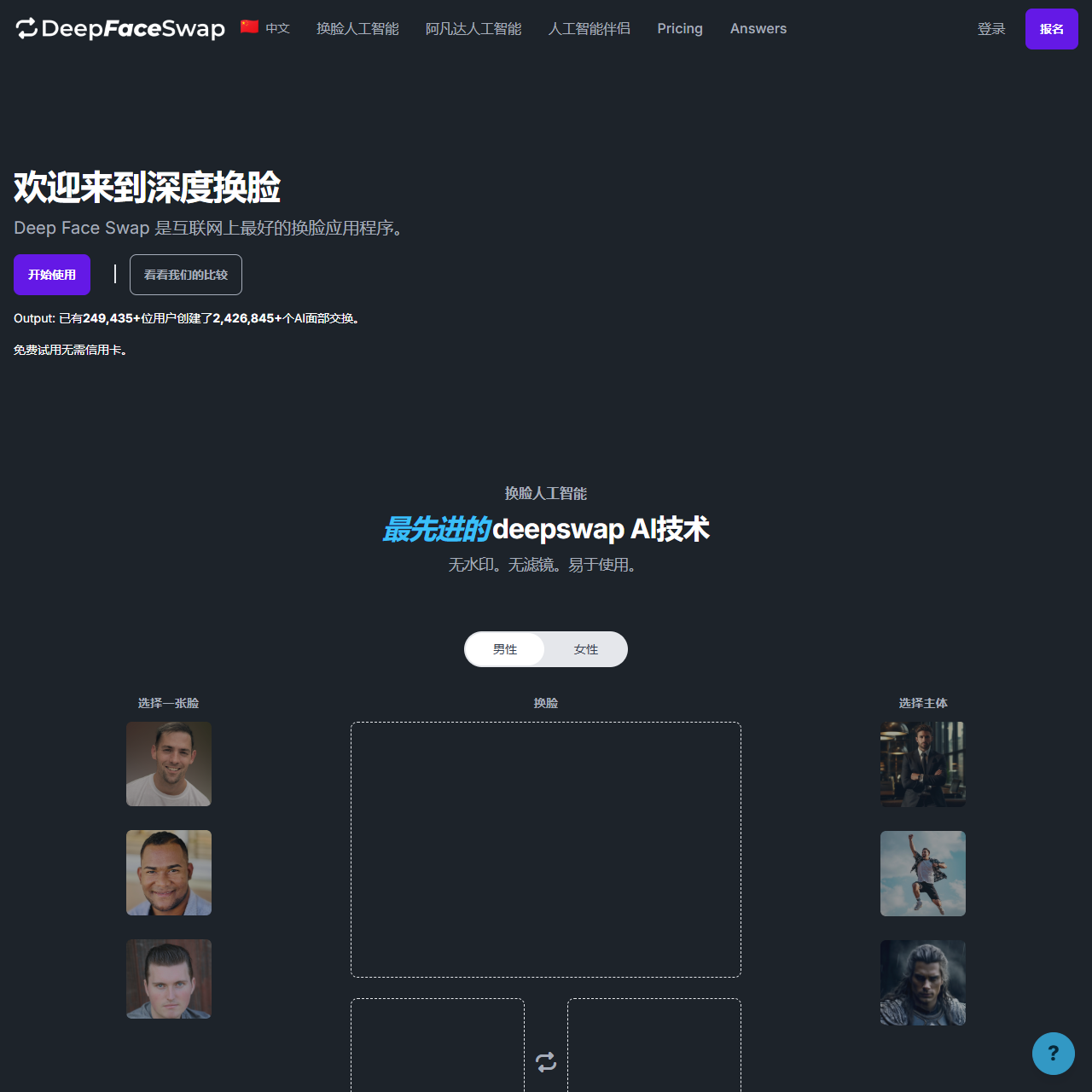 DeepFaceSwap.AI – Online Face Swapping | No Watermarks