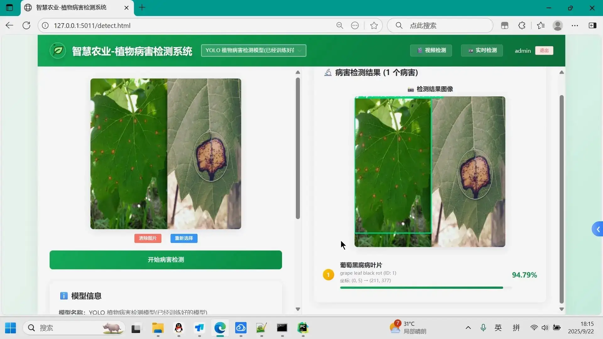 大规模智慧农业植物病虫害病识检测系统
