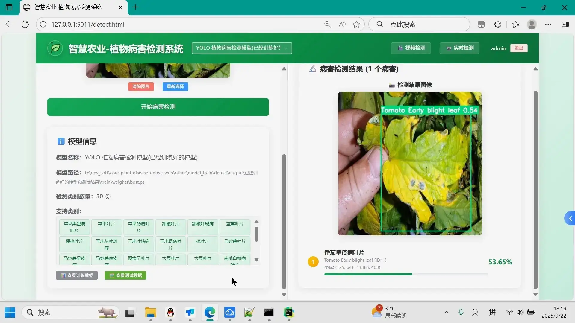 大规模智慧农业植物病虫害病识检测系统