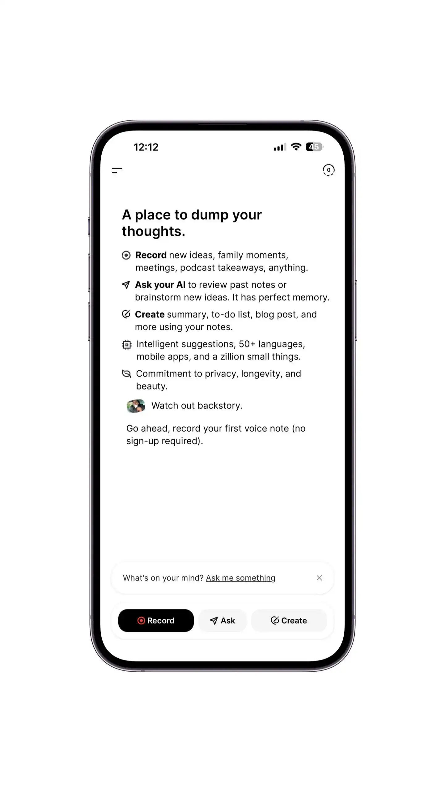 简约AI笔记工具“Voicenotes”