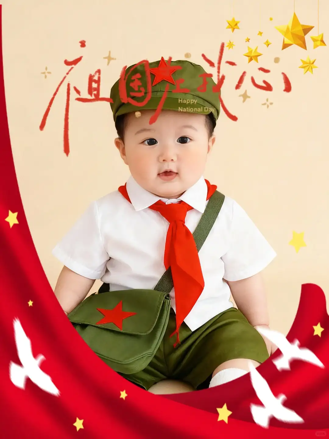 🇨🇳国庆宝宝照2.0版（附免费修图教程）