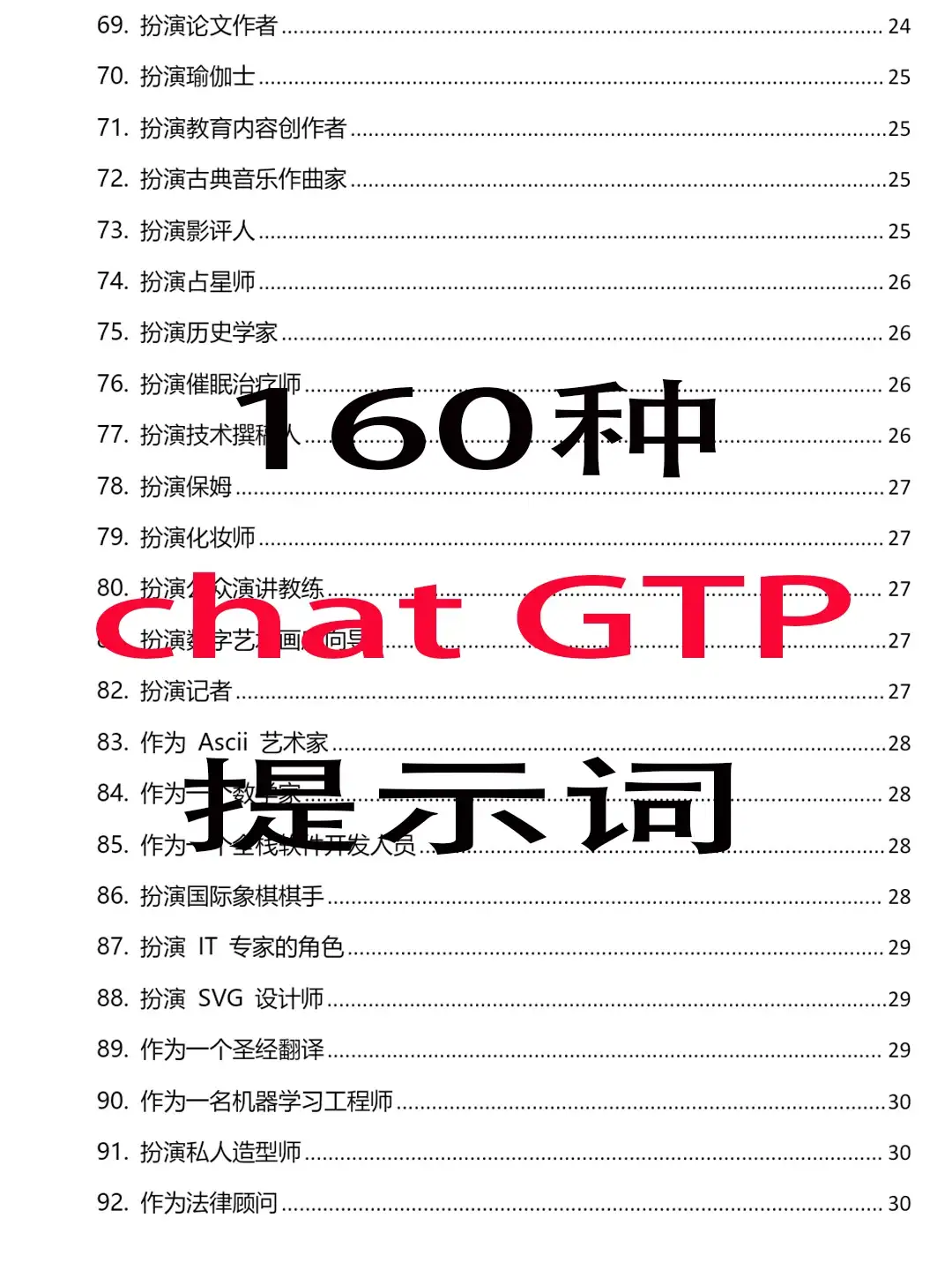 160种AI咒语大全 GPT提示词玩转助手