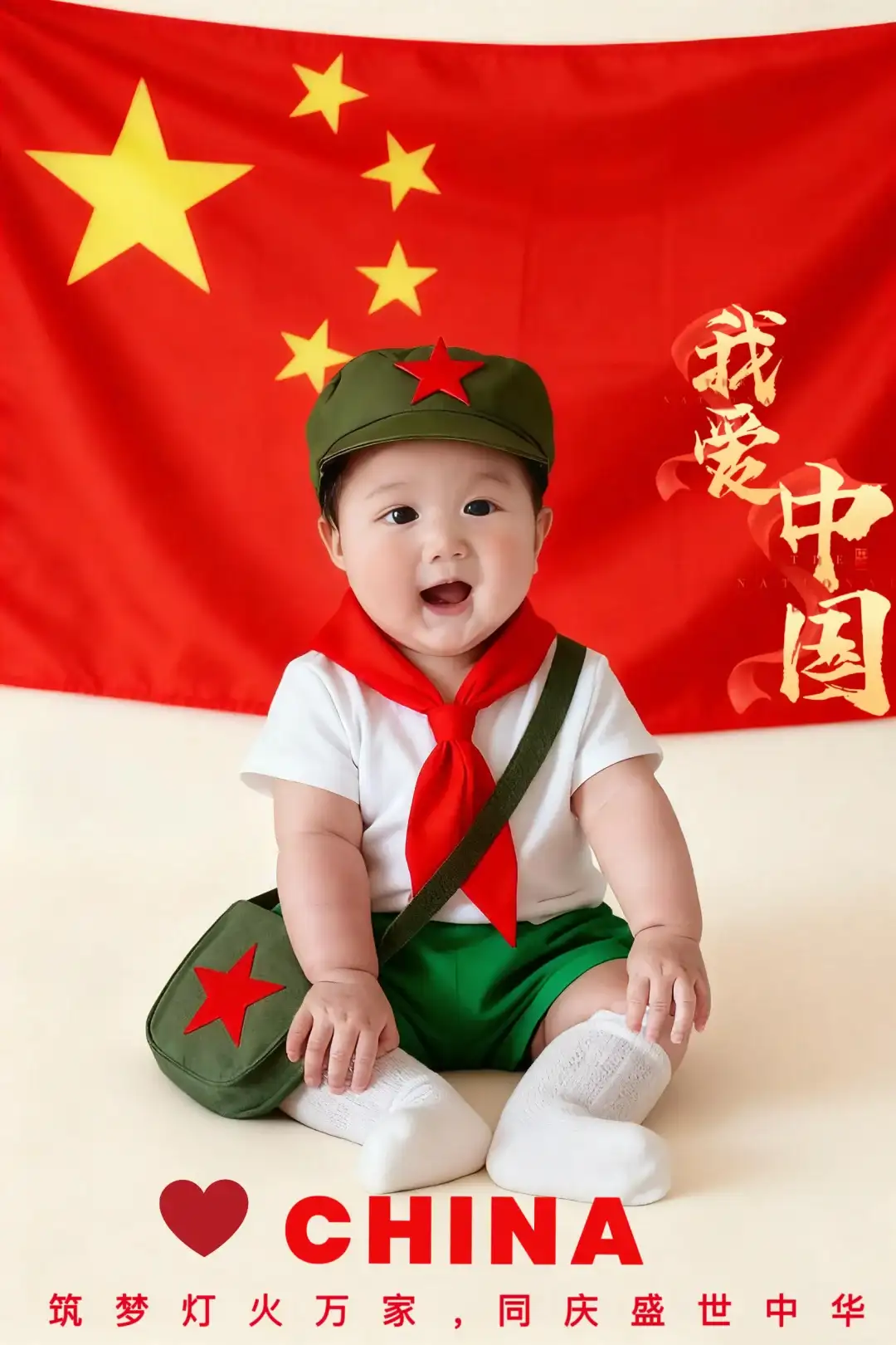 🇨🇳国庆宝宝照2.0版（附免费修图教程）