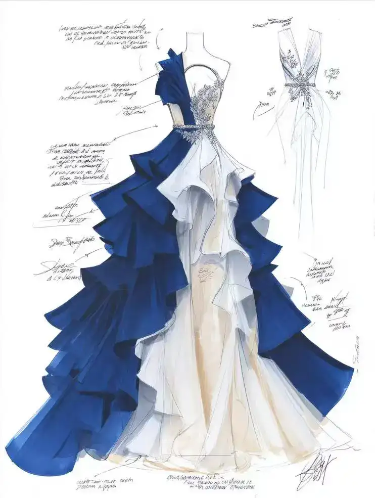 Midjourney——礼服设计线稿