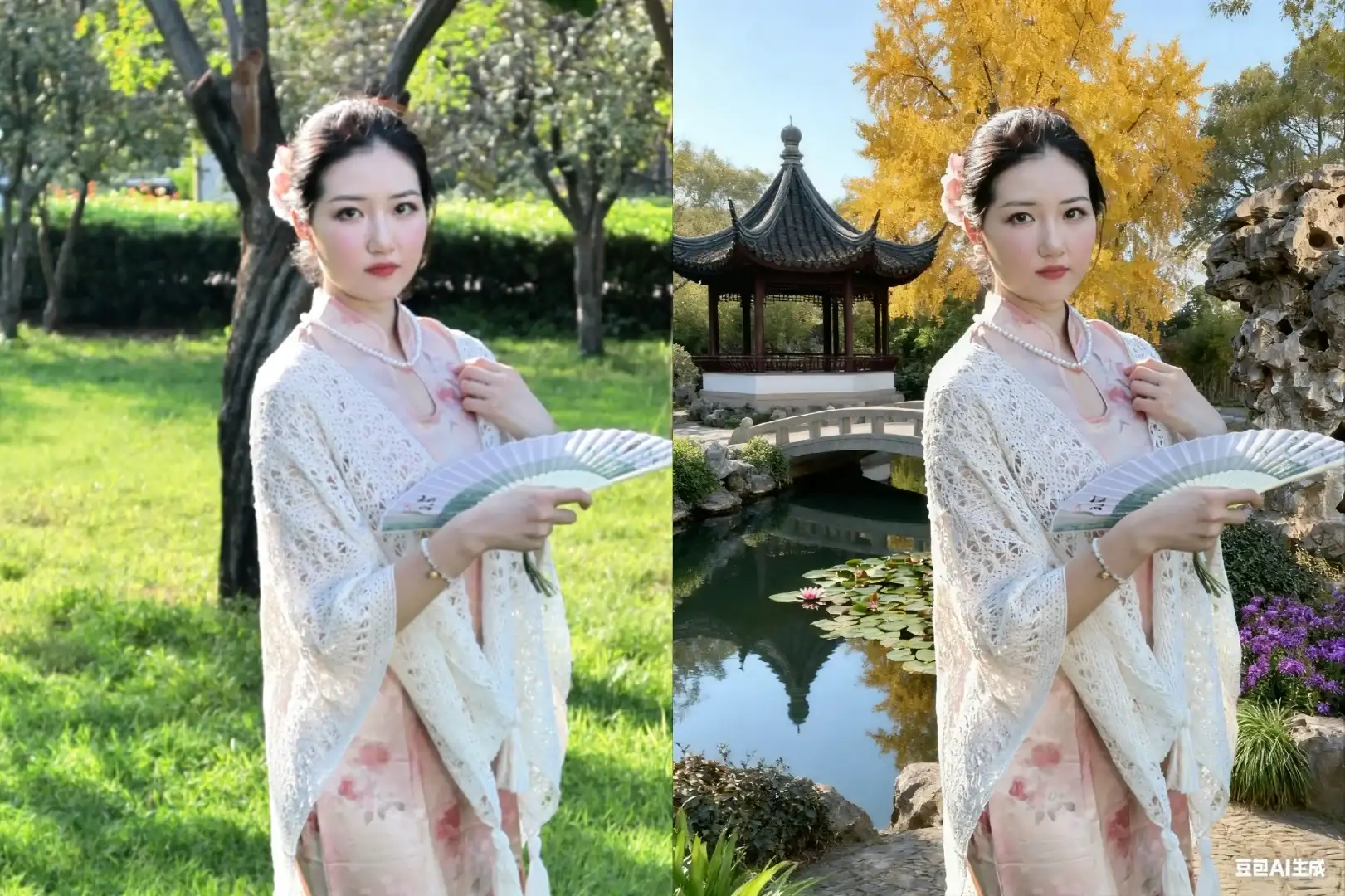 173旗袍︳豆包让我一键穿越到苏州园林