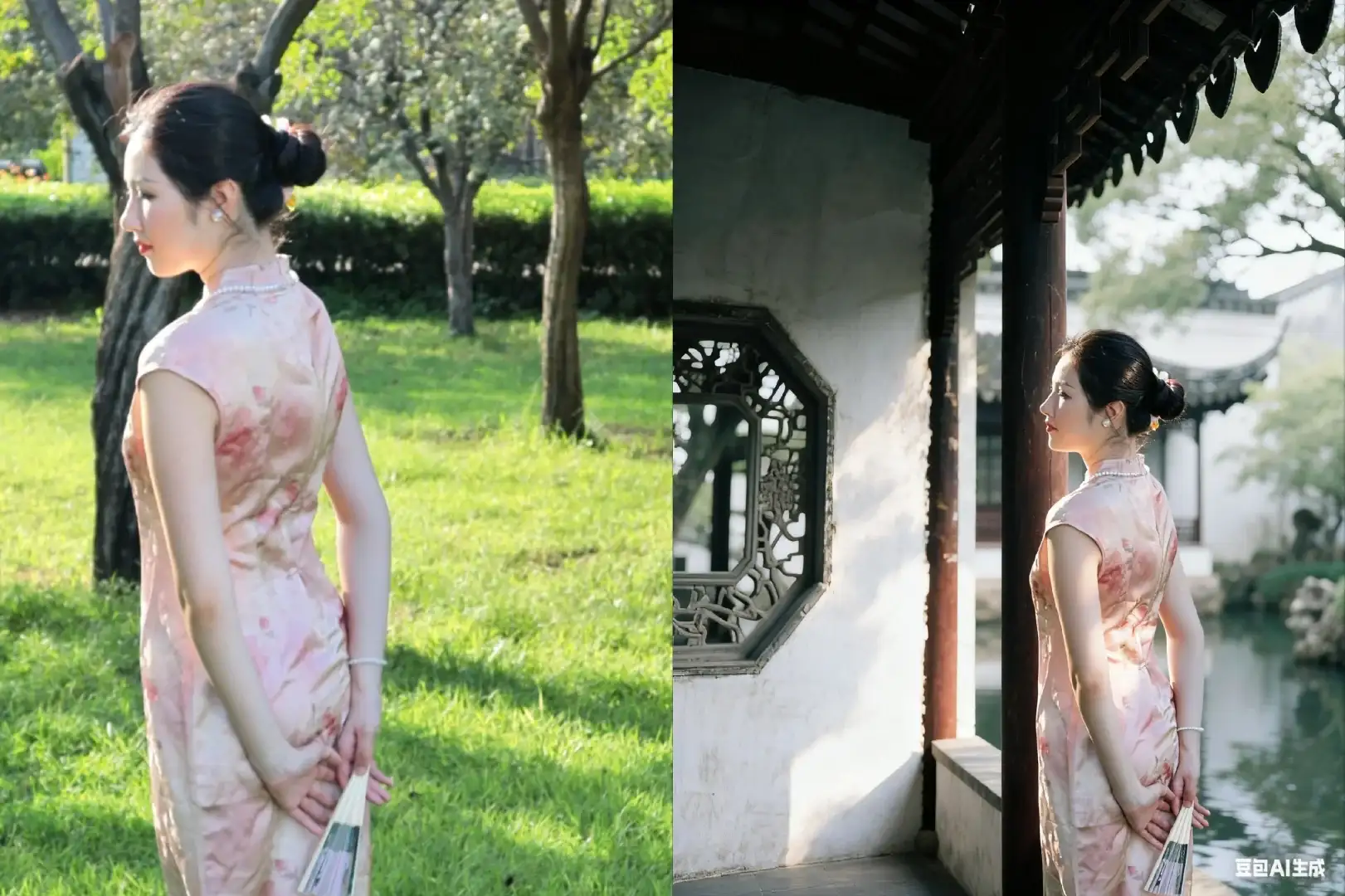 173旗袍︳豆包让我一键穿越到苏州园林