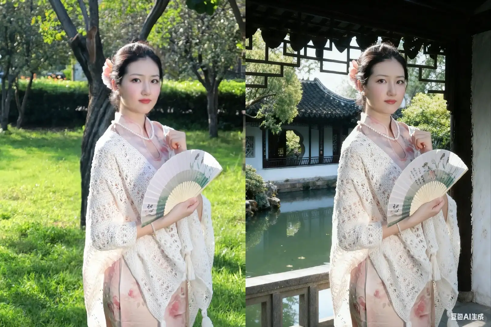 173旗袍︳豆包让我一键穿越到苏州园林