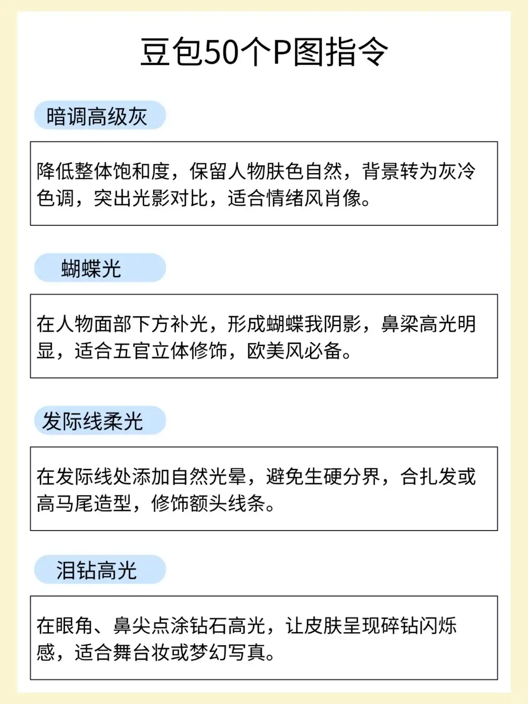 救命！豆包这50个P图指令也太绝了✨