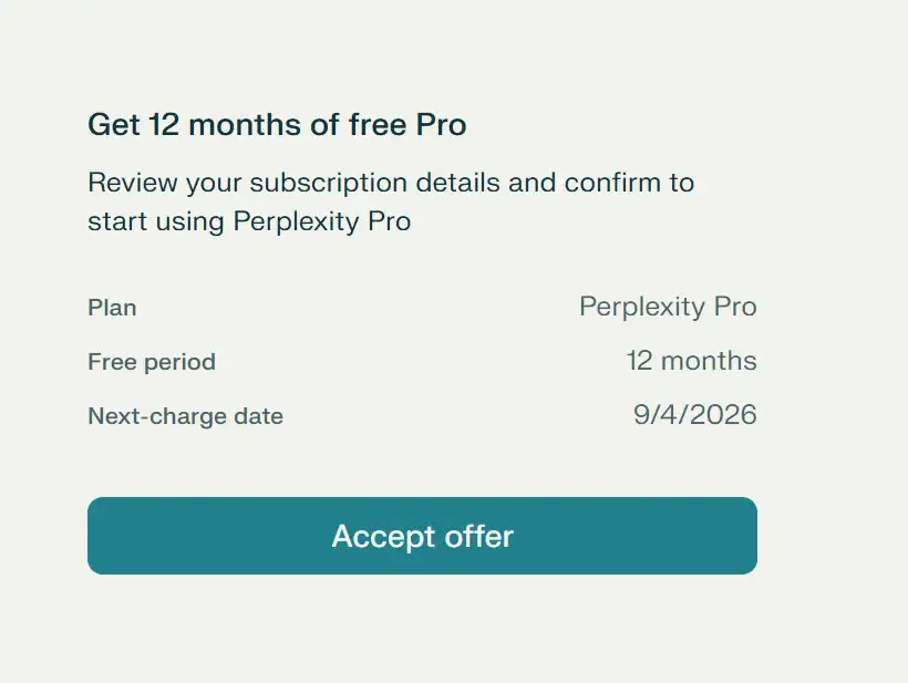 快！PayPal免费白嫖perplexity12个月会员