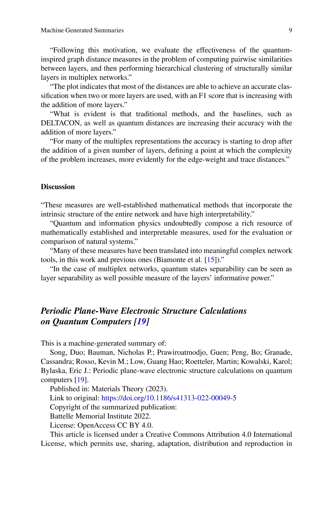 科学技术@量子人工智能：机器生成文献概述