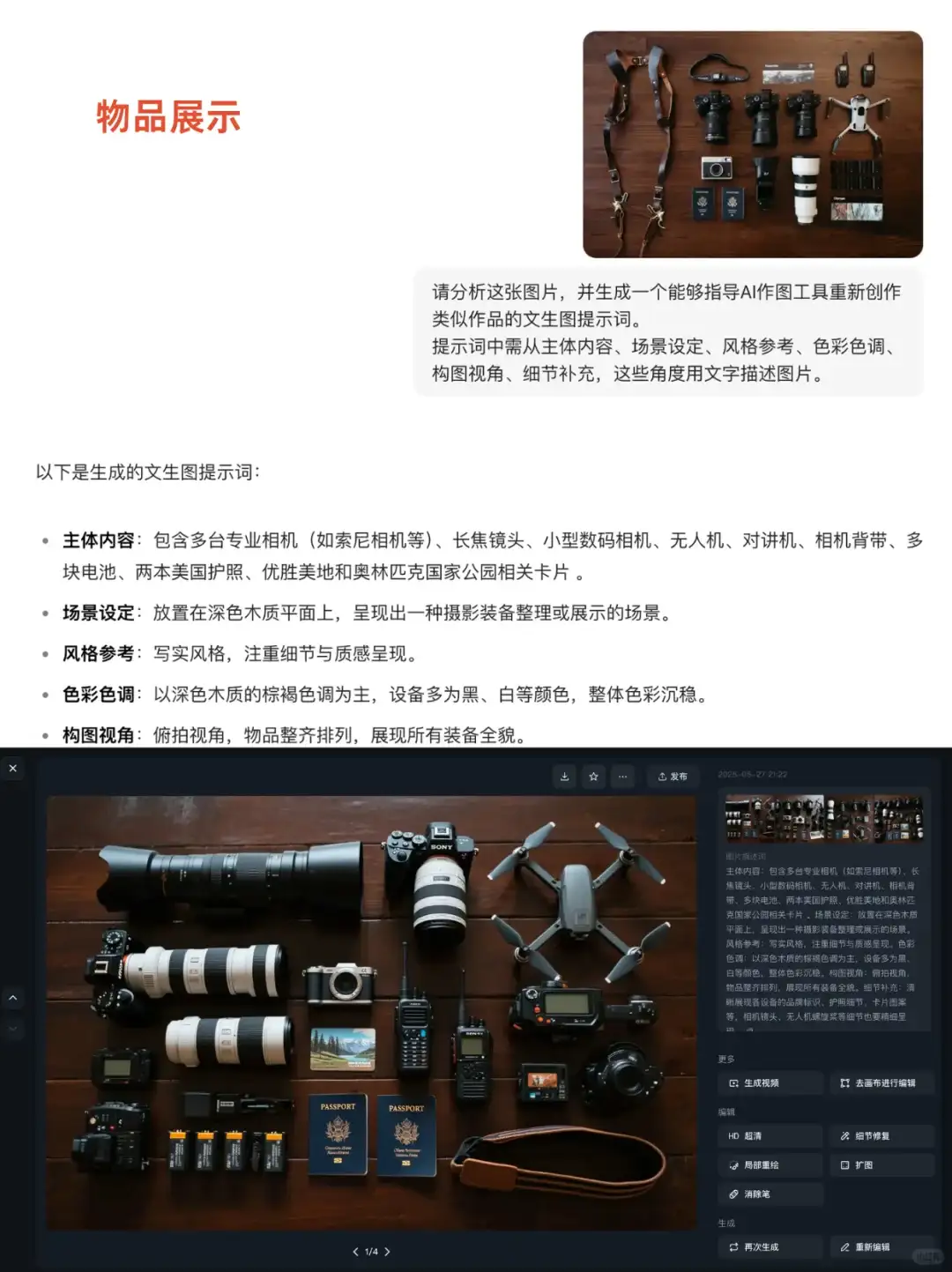 用豆包一键反推AI生图提示词，1:1复刻