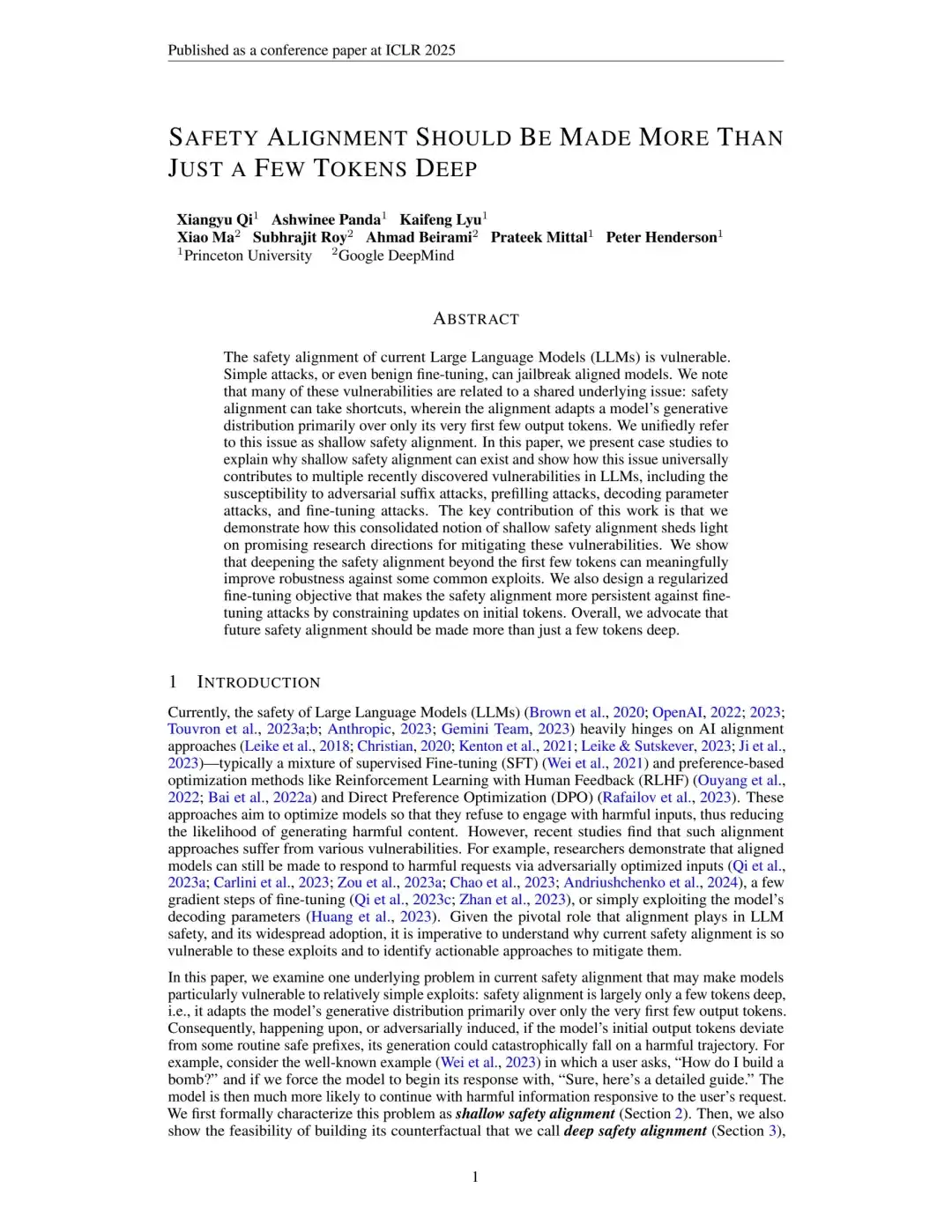 ICLR2025 | LLM深化安全对齐