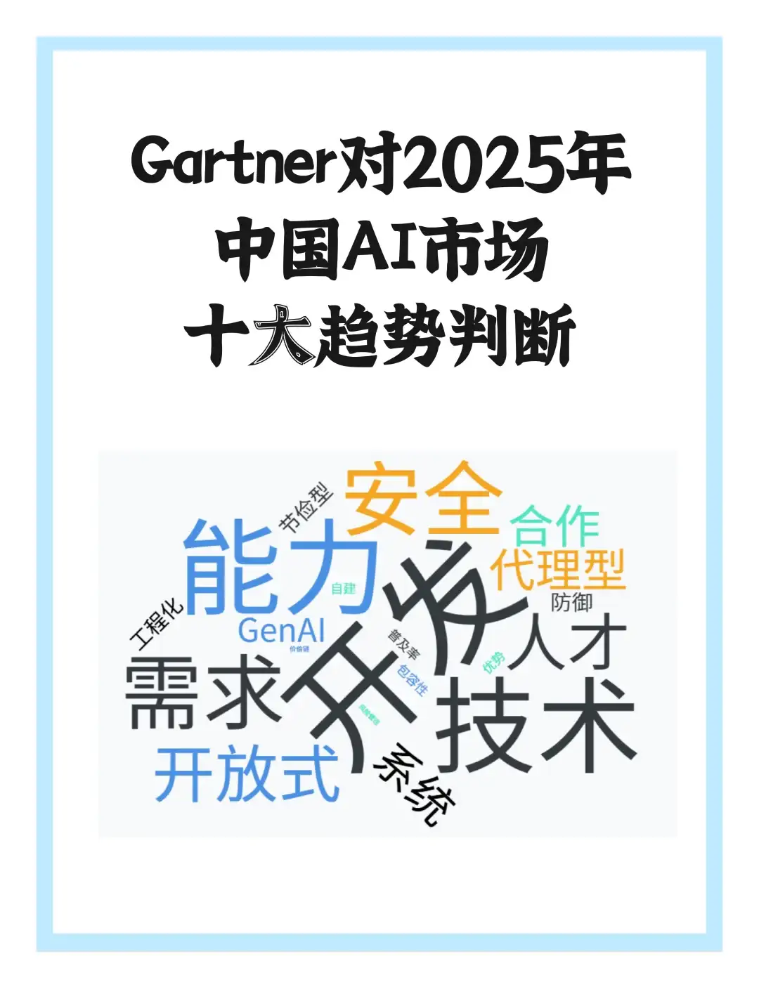 Gartner对2025年中国AI市场十大趋势判断