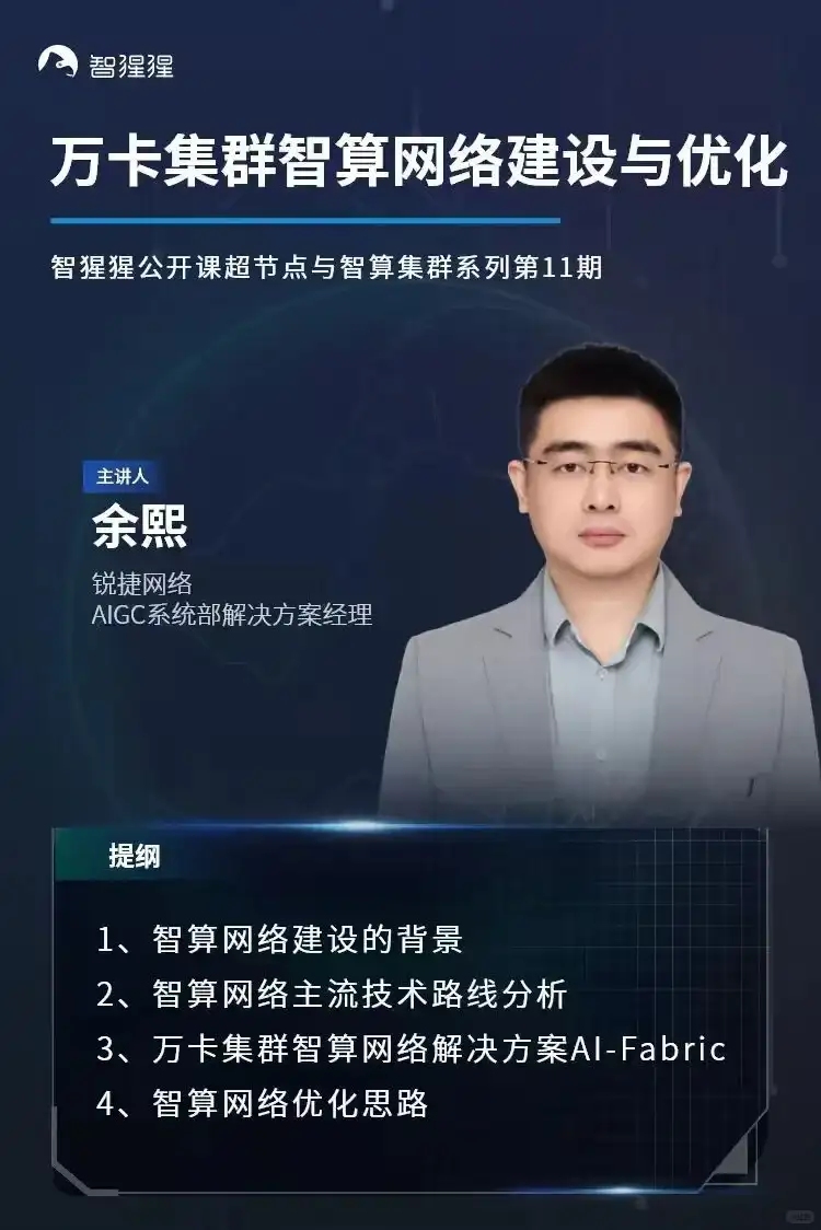 锐捷网络余熙：万卡集群智算网络建设与优化