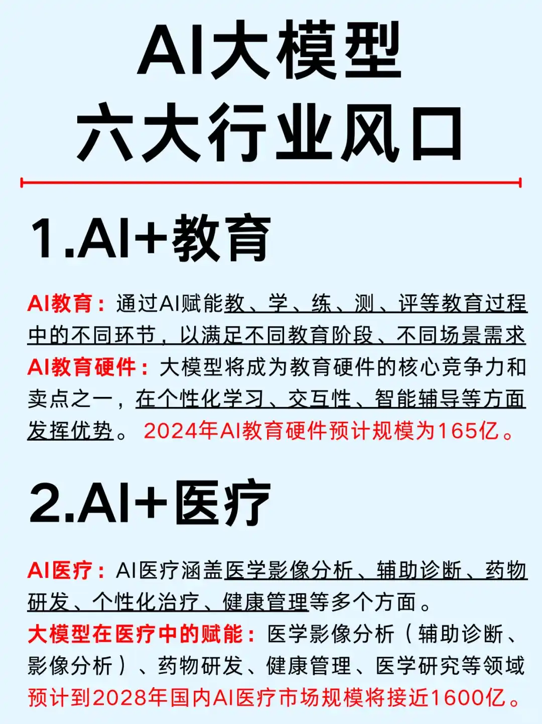 一篇吃透：2025年AI大模型六大行业风口